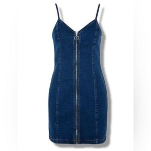 Denim dress, Topshop MOTO size 6, full zip detail